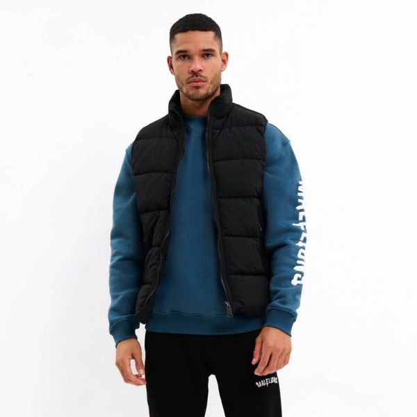 Malelions Matt Crinkle Padded Bodywarmer Zwart