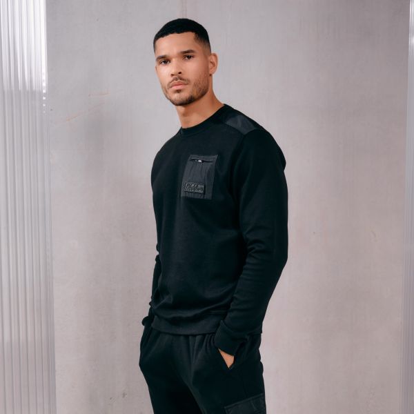 Malelions Nylon Pocket Sweater Zwart