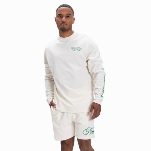 Malelions Ocean Club Longsleeve T-shirt Off White