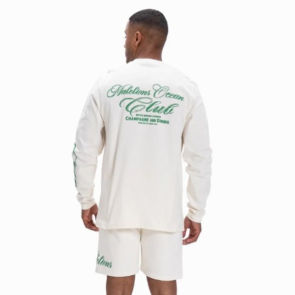 Malelions Ocean Club Longsleeve T-shirt Off White