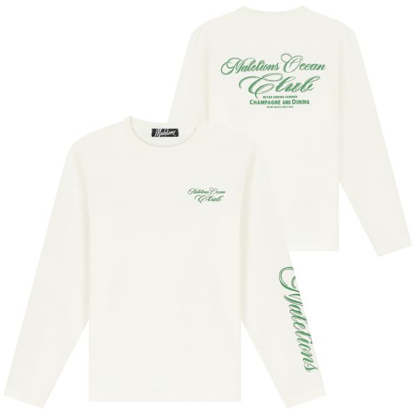 Malelions Ocean Club Longsleeve T-shirt Off White