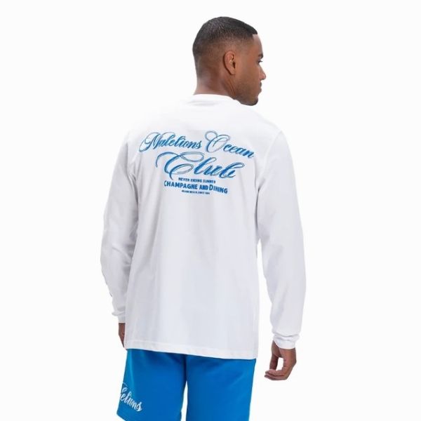 Malelions Ocean Club Longsleeve T-shirt Wit