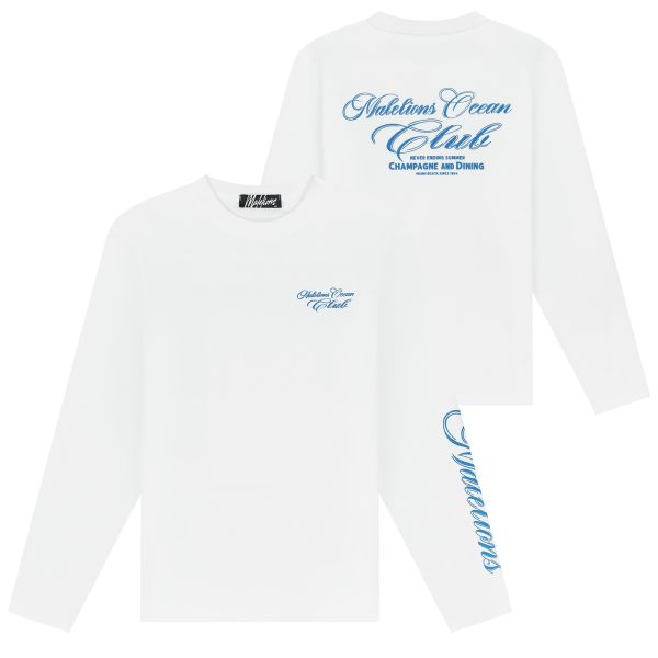 Malelions Ocean Club Longsleeve T-shirt Wit