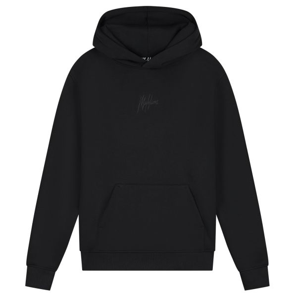 Malelions Striped Signature Hoodie Zwart