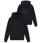 Malelions Striped Signature Hoodie Zwart