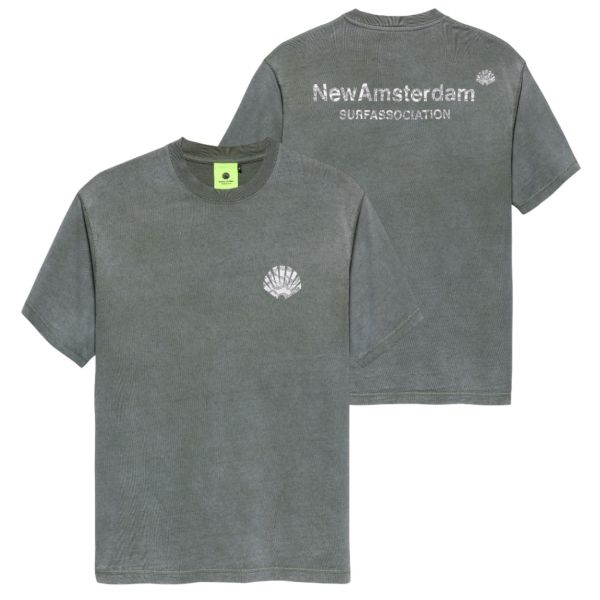 New Amsterdam Surf Association Lace Print Logo T-shirt Grijs