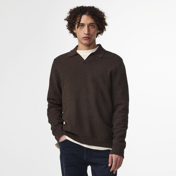 NN.07 Paul Longsleeve Polo Bruin