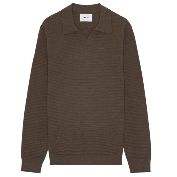 NN.07 Paul Longsleeve Polo Bruin