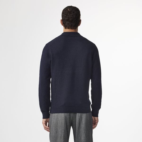 NN.07 Paul Longsleeve Polo Navy