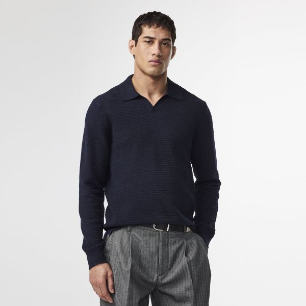 NN.07 Paul Longsleeve Polo Navy