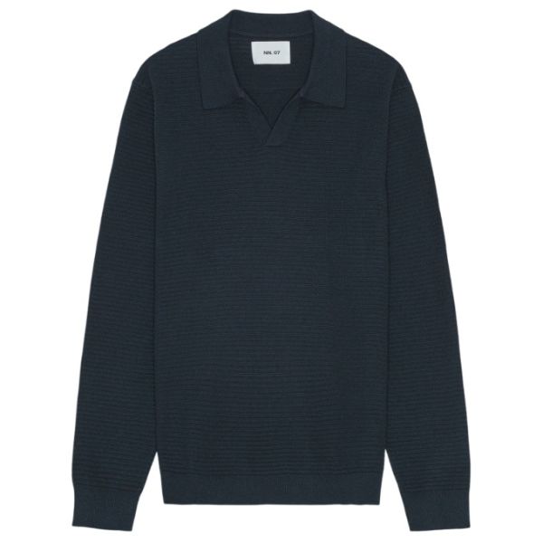 NN.07 Paul Longsleeve Polo Navy