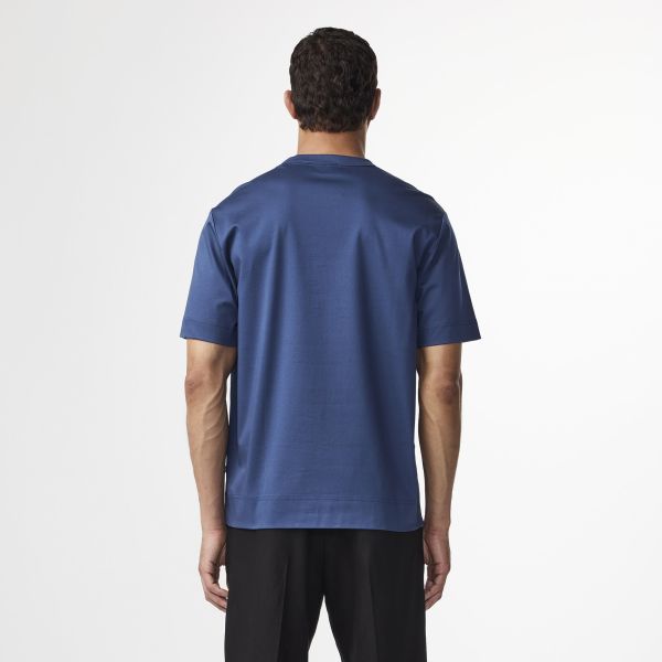 NN.07 Pedro EMB T-shirt Blauw