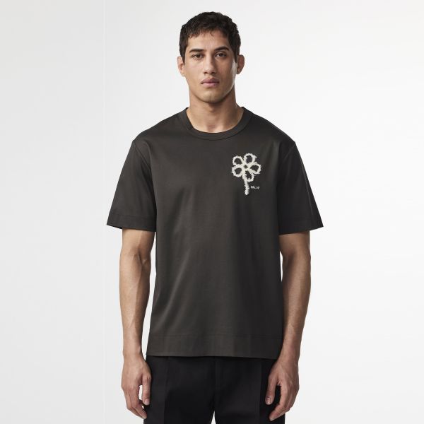 NN.07 Pedro EMB T-shirt Donker Groen