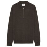 NN.07 Sergio Zip Longsleeve Polo Donker Bruin