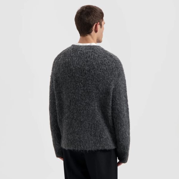 Olaf Hairy Knitted Sweater Antraciet