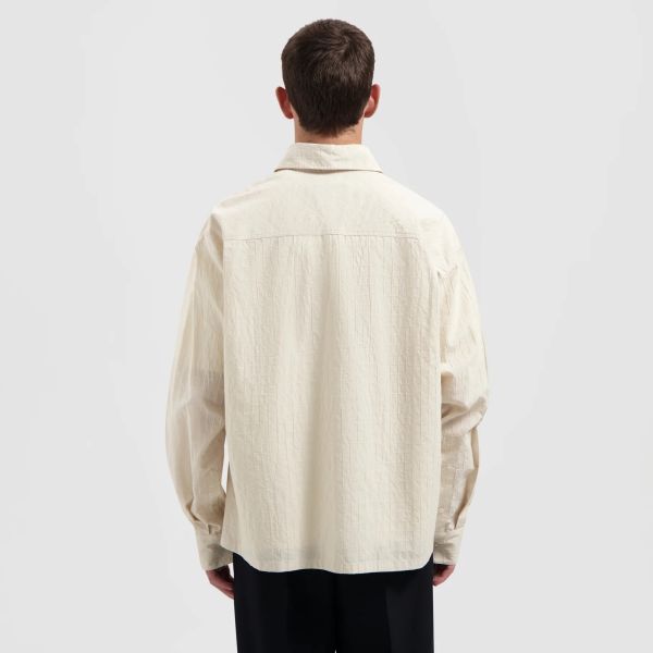 Olaf Textured Boxy Overhemd Off White