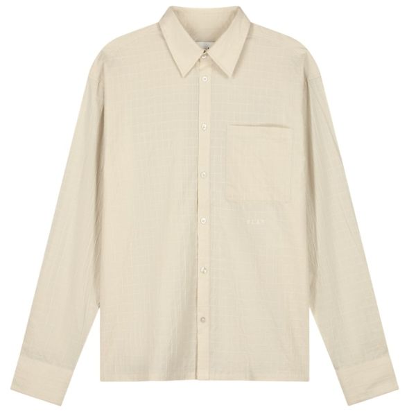 Olaf Textured Boxy Overhemd Off White