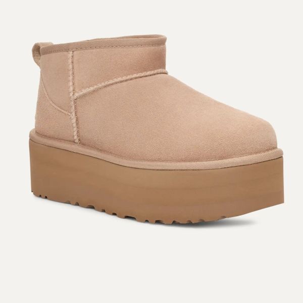 UGG Classic Ultra Mini Platform Laars Beige