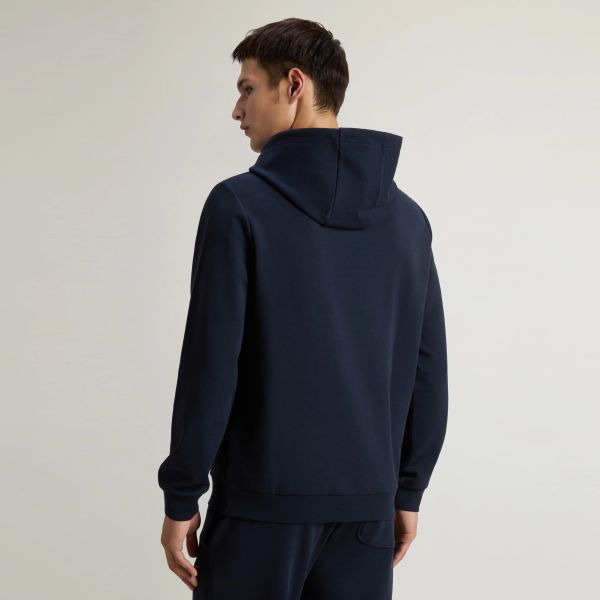 Woolrich Logo Interlock Hoodie Navy