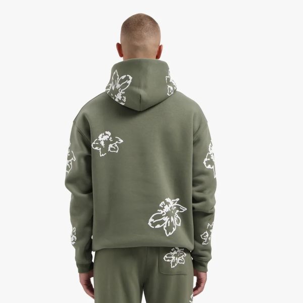 Flower Hoodie Donker Groen