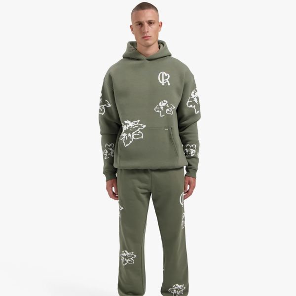 Flower Hoodie Donker Groen