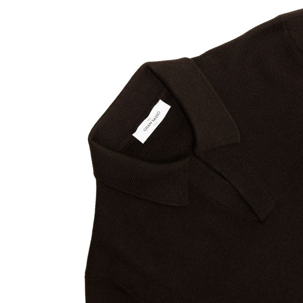 Gran Sasso Tennis Longsleeve Polo Bruin1