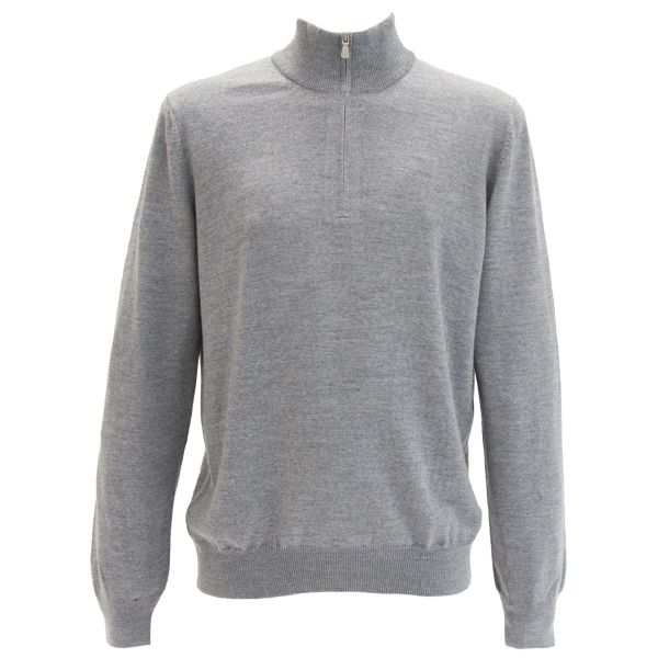 Gran Sasso Zip Mock Sweater Grijs1