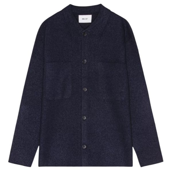 NN.07 Jonas Knit Overshirt Navy