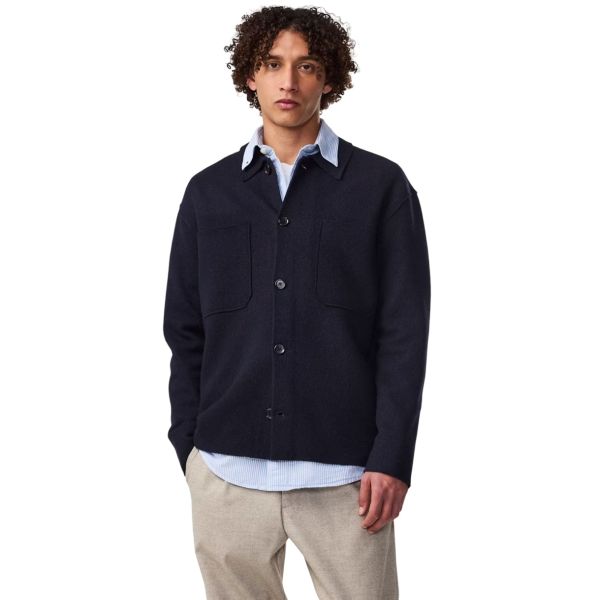 NN.07 Jonas Knit Overshirt Navy