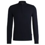 Boss Ebenji Half Zip Sweater Navy