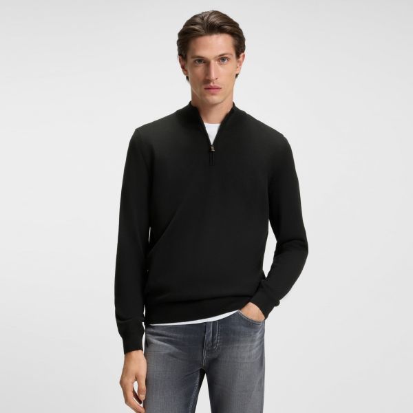 Boss Ebenji Half Zip Sweater Zwart
