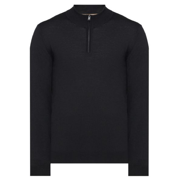 Boss Ebenji Half Zip Sweater Zwart