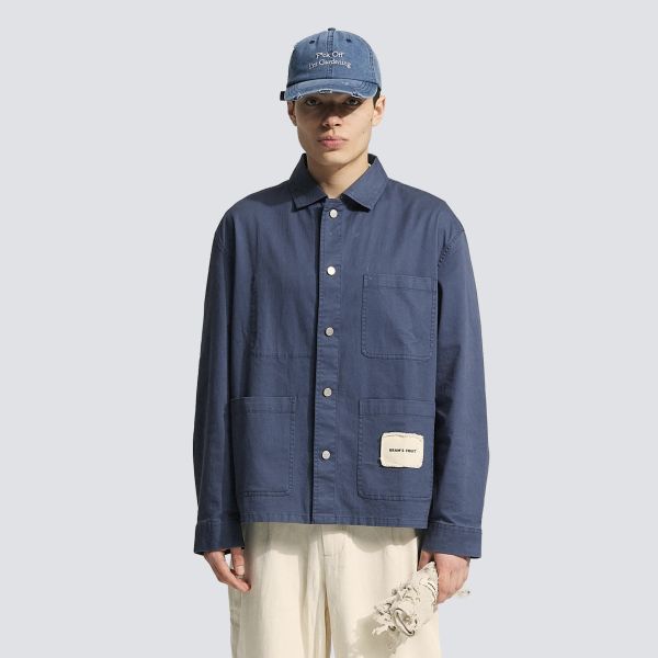 Bram's Fruit Chore Overshirt Donker Blauw