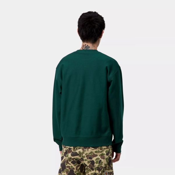 Carhartt WIP American Script Sweater Donker Groen