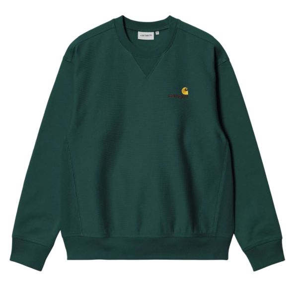 Carhartt WIP American Script Sweater Donker Groen