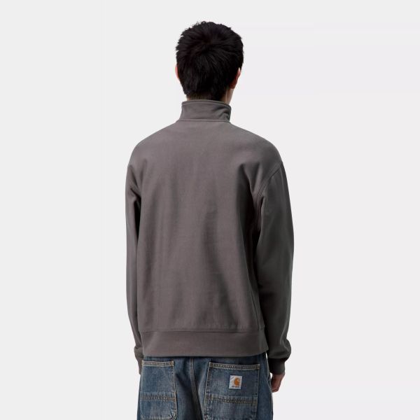Carhartt WIP Half Zip American Script Sweater Antraciet