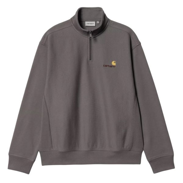 Carhartt WIP Half Zip American Script Sweater Antraciet