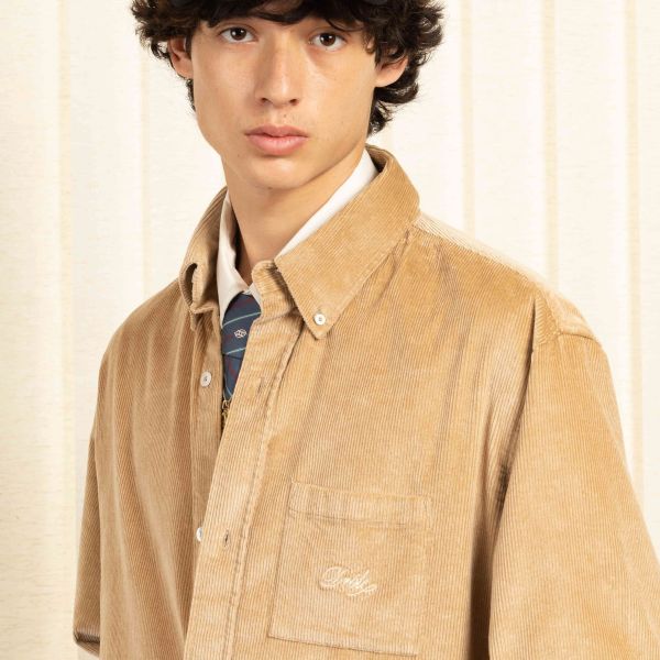 Drôle De Monsieur La Chemise Corduroy Overhemd Beige