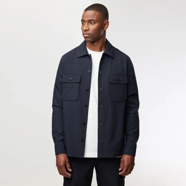 Genti Bucks Monogram Overshirt Navy