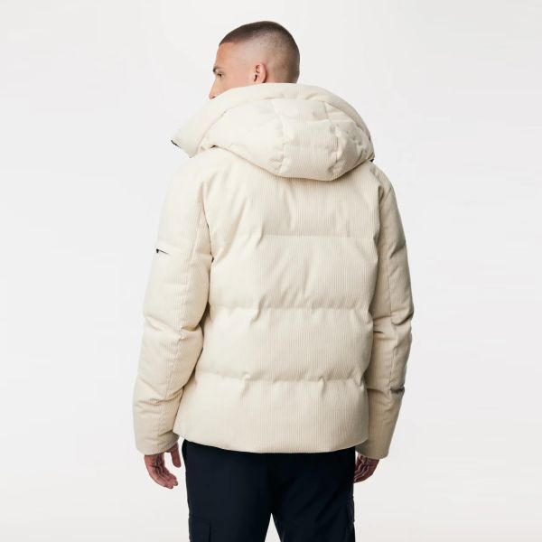 Genti Cross Rib Structured Puffer Off White