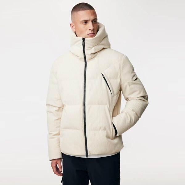 Genti Cross Rib Structured Puffer Off White