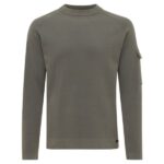 Genti Round Pocket Sweater Donker Groen