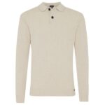 Genti Textured Longsleeve Polo Off White