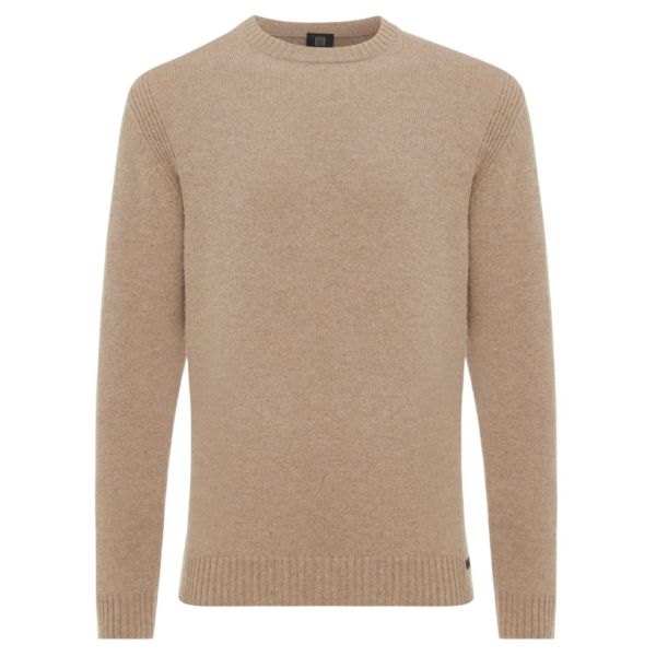 Genti Textured Round Sweater Beige
