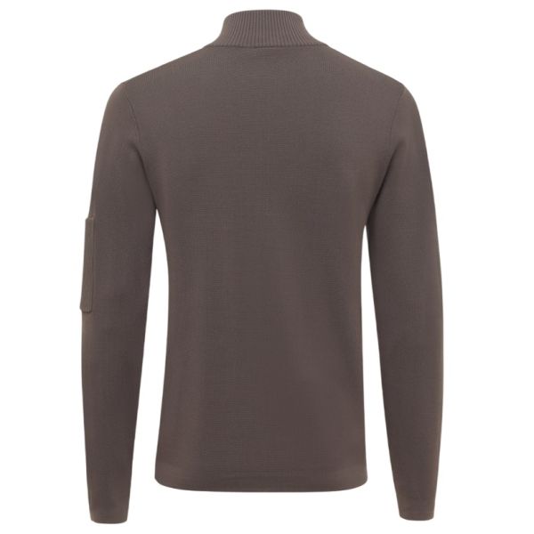 Genti Turtle Zip Sweater Bruin