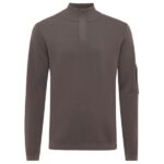 Genti Turtle Zip Sweater Bruin