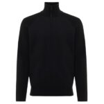 Genti Turtle Zip Sweater Zwart