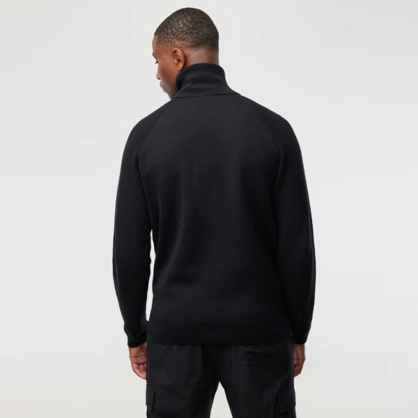 Genti Turtle Zip Sweater Zwart