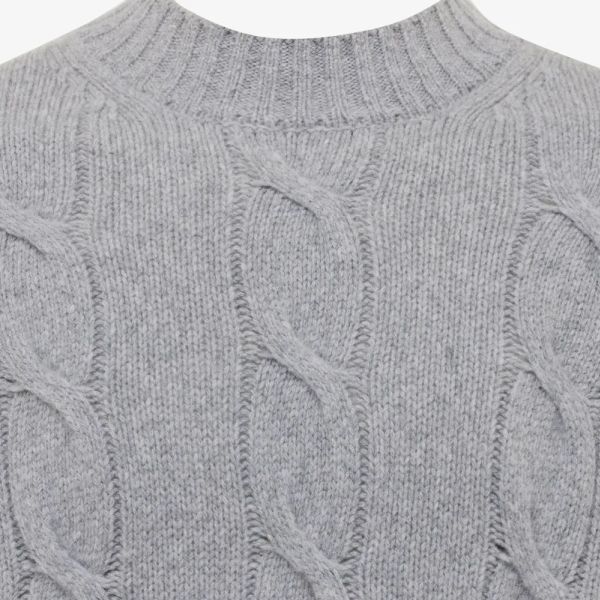 Gentiluomo Cable Knit Turtle Sweater Grijs