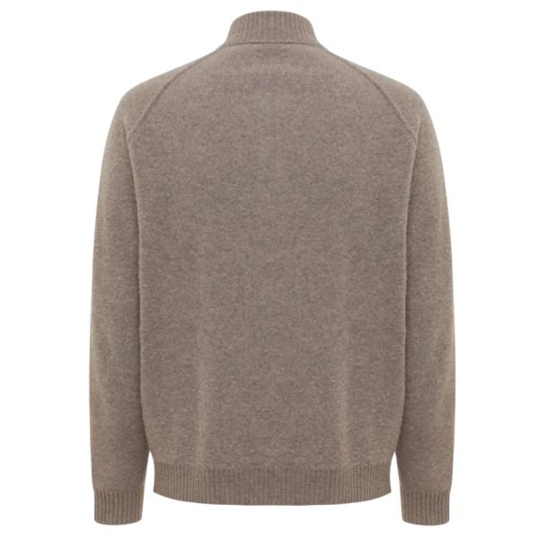 Gentiluomo Relaxed Turtle Zip Sweater Bruin